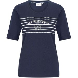 HV Society T-shirt blauw (Maat: 42) - Streep - Halslijn: Ronde hals,