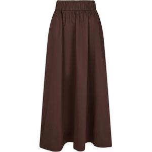 Neo Noir - Yara Long Poplin Skirt - Kokerrok - Bruin