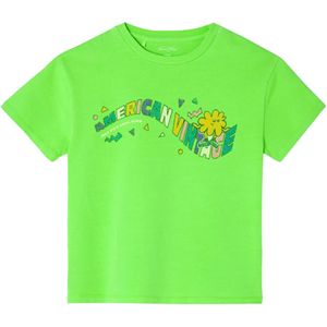 American Vintage T-shirt  groen (Maat: 98) - Tekst - Halslijn: Ronde hals,
