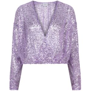 Dante6 Blouse paars (Maat: 42) - Glitter - Halslijn: V-hals,