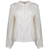 Geisha - Blouse KM - Gebroken Wit - Blouse shiny with dots