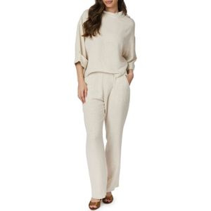 Neo Noir Tatjanna Linen jumpsuit ecru (Maat: 36) - Effen - Halslijn: Opstaande kraag,