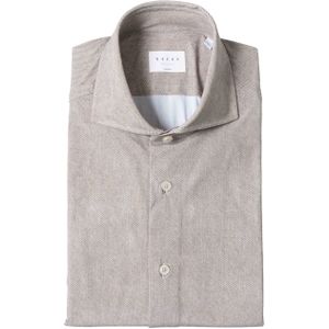 Xacus Heren overhemd lange mouw beige (Maat: 43) - Mélange