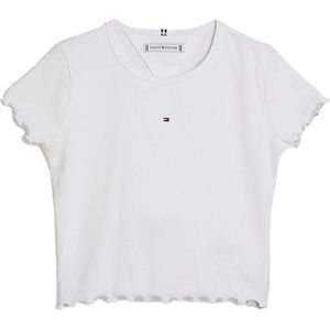 Tommy Hilfiger T-Shirt wit (Maat: 176) - Halslijn: Ronde hals,