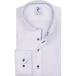 R2 Amsterdam Overhemd extra lange mouw wit (Maat: 43) - Effen