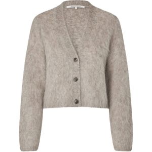 Second Female - Karla Knit Cardigan - Vest - Beige - Effen - Halslijn V-hals