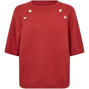 Freequent Dames trui rood (Maat: L) - Effen - Halslijn: Ronde hals,