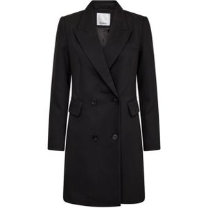 Co'Couture Dames jurk zwart (Maat: XS) - Effen - Halslijn: Revers,