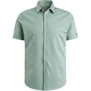 Cast Iron Overhemd korte mouw groen (Maat: L) - Effen