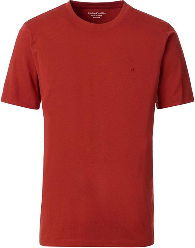 Casa Moda T-shirt rood (Maat: M) - Effen - Halslijn: Ronde hals,