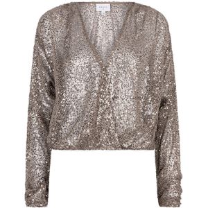 Dante6 Vest beige (Maat: M) - Glitter - Halslijn: V-hals,