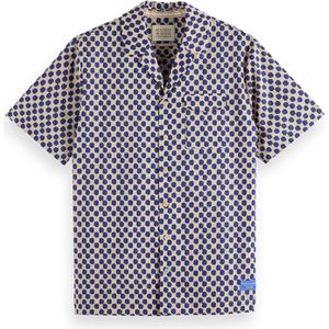 Scotch & Soda Overhemd korte mouw blauw (Maat: L)