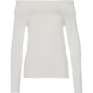 CHPTR-S T-shirt wit (Maat: 34) - Effen - Halslijn: Off shoulder,
