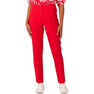 JANSEN Amsterdam wq440 woven high waisted ankle pants broek rood (Maat: S)