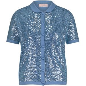 Studio Anneloes Vest blauw (Maat: M) - Halslijn: Polokraag,