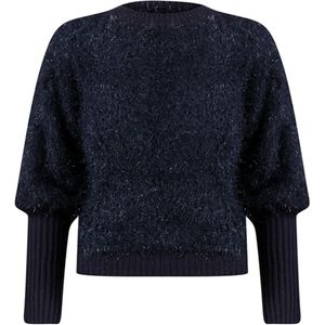 Poools - Pullover - Blauw - Glitter - Ronde Halslijn