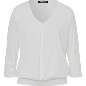 Frank Walder Dames longsleeve wit (Maat: 36) - Effen - Halslijn: V-hals,