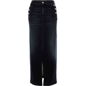 Nenette Gonna lunga jeansrok blauw (Maat: 34) - Effen