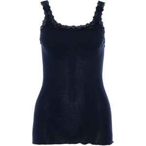 Rosemunde Dames top blauw (Maat: M) - Kant - Halslijn: Vierkante hals,