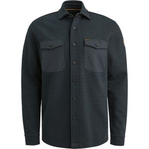 PME Legend Heren overhemd lange mouw blauw (Maat: M) - Effen