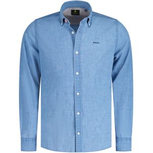 New Zealand Auckland Overhemd lange mouw blauw (Maat: XL) - Effen