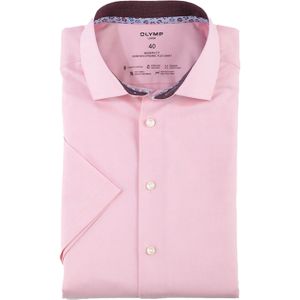 Olymp Modern fit Luxor Overhemd korte mouw roze (Maat: 39) - Effen