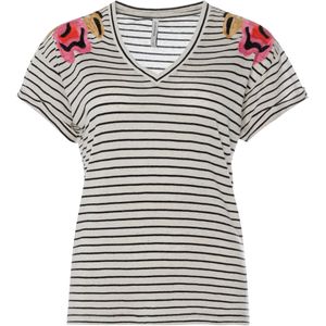 Summum Woman T-shirt multicolor (Maat: 2XL) - Streep - Halslijn: V-hals,