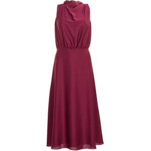 Swing Jurk bordeaux (Maat: 40) - Effen - Halslijn: Opstaande kraag,