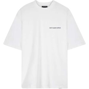 Don't waste culture T-shirt wit (Maat: L) - Tekst - Halslijn: Ronde hals,