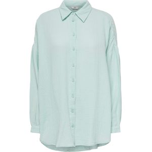 Only Blouse groen (Maat: S) - Effen - Halslijn: Kraag,