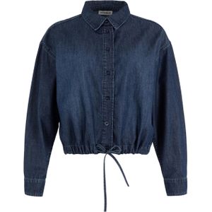 Anna Blue - B38-05-Rory - Blouse - Blauw - Effen - Halslijn Polokraag