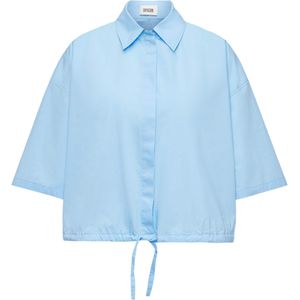 Drykorn Blouse blauw (Maat: 38) - Effen - Halslijn: Polokraag,