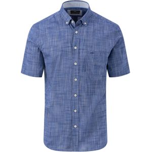 Fynch-Hatton Overhemd korte mouw blauw (Maat: 3XL)