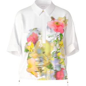 Marc Cain Blouse wit (Maat: 40) - Bloemen - Halslijn: Kraag,