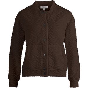 Enjoy Dames jas bruin (Maat: S) - Effen - Halslijn: Opstaande kraag,
