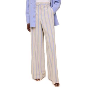 Vanilia Linen striped broek beige (Maat: 36)
