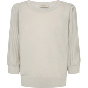 Freequent Dames trui beige (Maat: L) - Effen - Halslijn: Ronde hals,