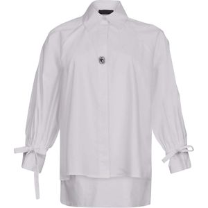 Liu Jo Dames blouse wit (Maat: 40) - Effen - Halslijn: Polokraag,