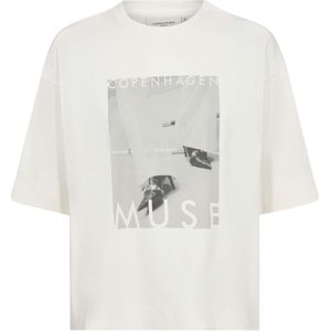 Copenhagen Muse T-shirt ecru (Maat: L) - TekstFotoprint - Halslijn: Ronde hals,