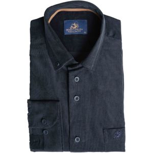 Eden Valley Heren overhemd lange mouw blauw (Maat: L) - Effen