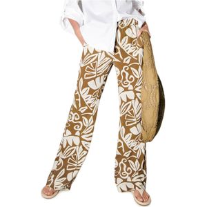 LUISA CERANO Bootcut-Pants mit Leaf-Print broek bruin (Maat: 44)