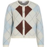 Vila - Vikayla O-neck LS Check Knit - Vest - Beige