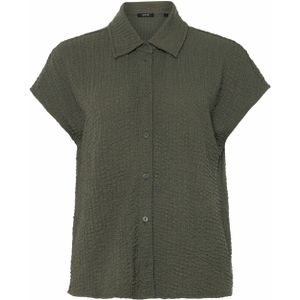 OPUS Blouse groen (Maat: 38) - Effen - Halslijn: Polokraag,