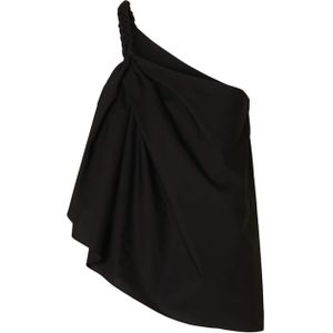 Selected Femme Top zwart (Maat: 36) - Effen - Halslijn: One shoulder,