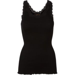 Rosemunde Dames top zwart (Maat: S) - Kant - Halslijn: Vierkante hals,