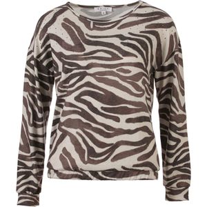 Enjoy Dames longsleeve bruin (Maat: S) - Halslijn: Ronde hals,