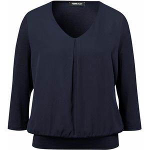Frank Walder Dames longsleeve blauw (Maat: 36) - Effen - Halslijn: V-hals,