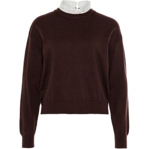 SUNCOO Trui bruin (Maat: M) - Effen - Halslijn: Opstaande kraag,