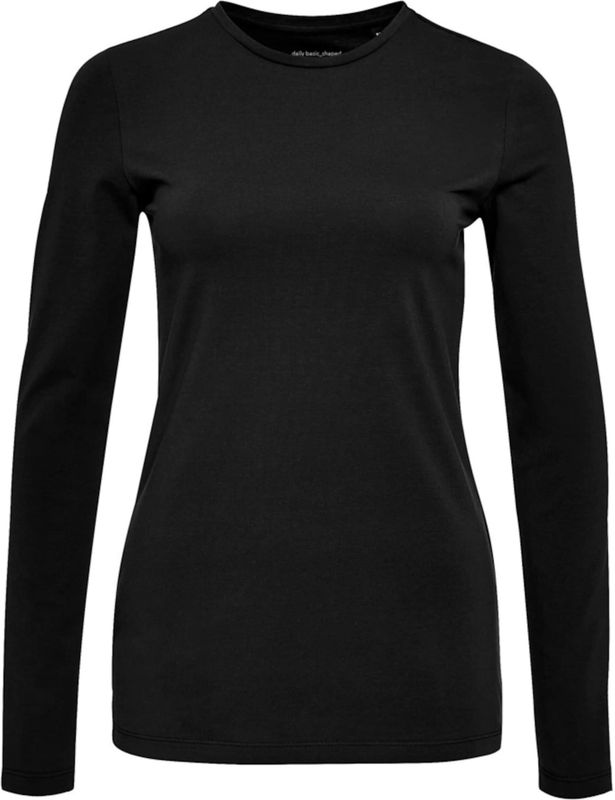 OPUS Longsleeve zwart (Maat: 40) - Effen - Halslijn: Ronde hals,