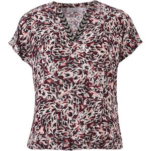 Enjoy - Dames T-shirt - Bordeaux - V-hals